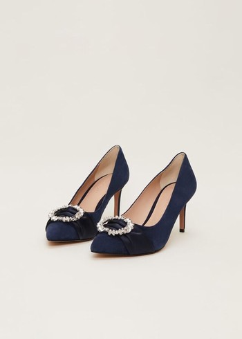 Phase Eight Embellished Court Heels Navy USA | 5314967-IR